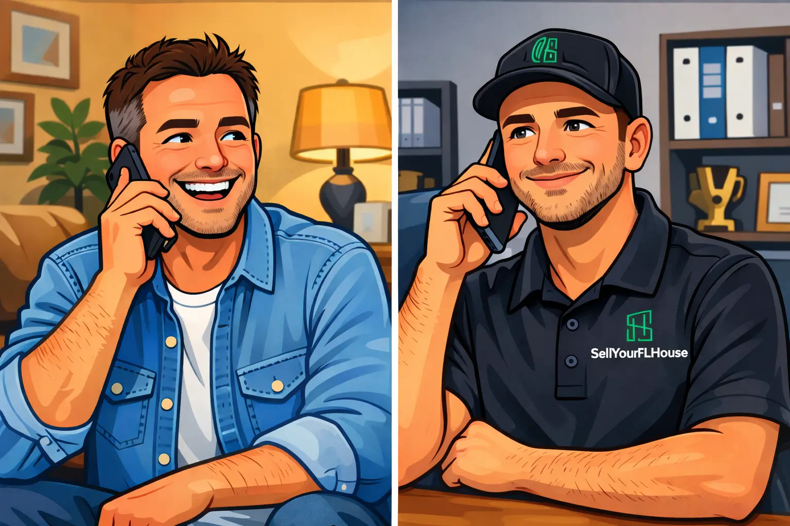 Phone chat between seller and buyer